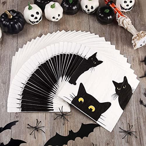 Quera 50 Pack Black Cat Disposable Napkins