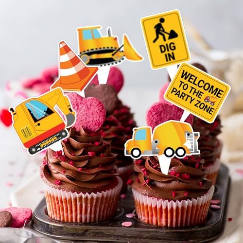 Construction Cake Topper Picks 25PCS
