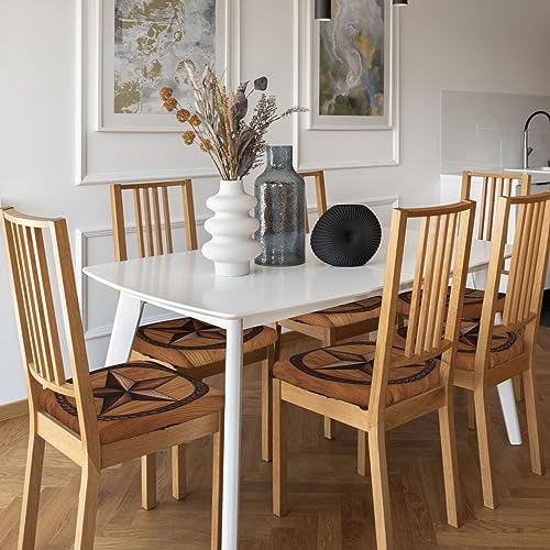 Set of 6 Removable Chair Seat Covers for Dining Room and Kitchen