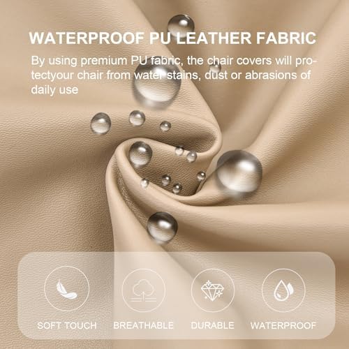 HAOYONG Waterproof Chair Seat Covers Set of 6 for Dining Room