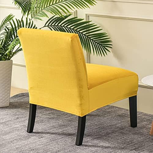 Jian Ya Na Velvet Armless Chair Cover Yellow