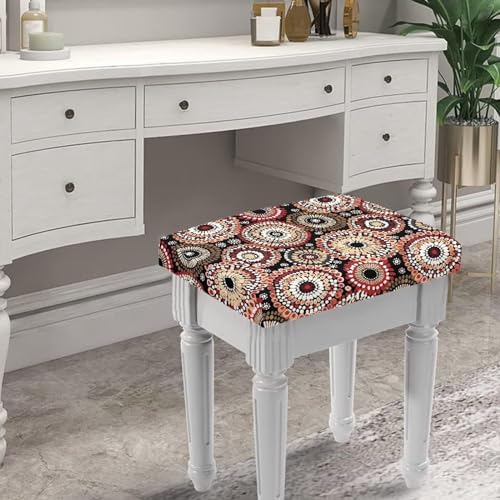 Boho Floral Bar Stool Covers Set of 2 Stretch Seat Covers