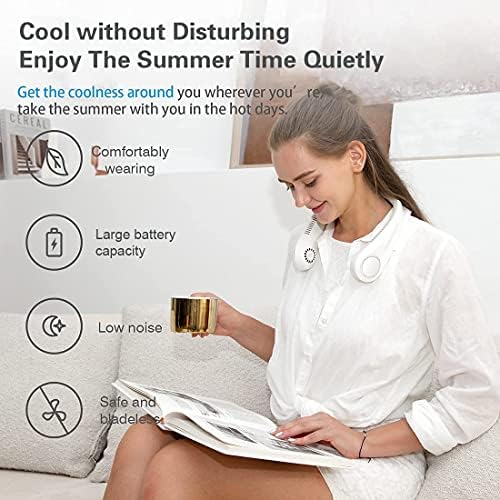 Portable Air Conditioner Neck Fan with 3 Speeds and USB Charging