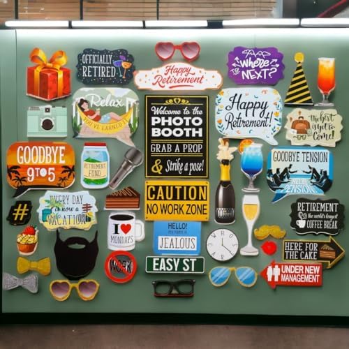 Retirement Party Photo Booth Props - 41-Piece Kit