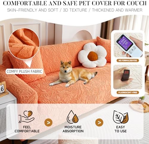 Boho 3D Floral Pet Couch Cover with 2 Pillow Covers