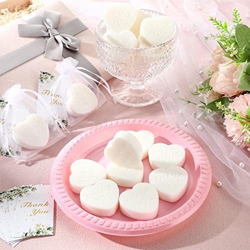 Demissle 60 Piece White Heart Soap Favors