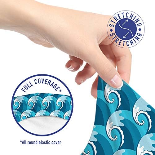 Lunarable Blue Nautical Office Chair Slipcover Set
