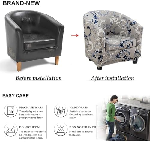 NILUOH 2 Piece Club Chair Slipcover with Stretchy Fabric