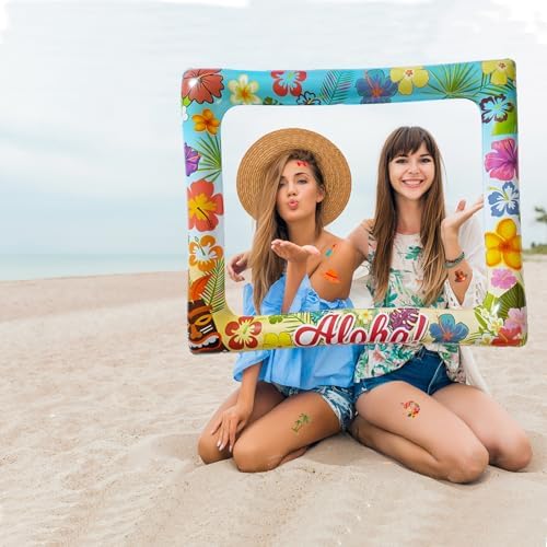Hawaiian Photo Booth Inflatable Frame with 3 Sheets Tattoos
