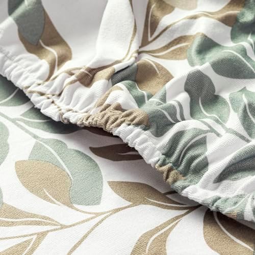 No 918 Hillcrest Botanical Print Stretch Fit Dining Chair Cover Pair Sage Green