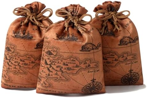 RICHNESS Pirate Party Favor Bags with Drawstring Closure