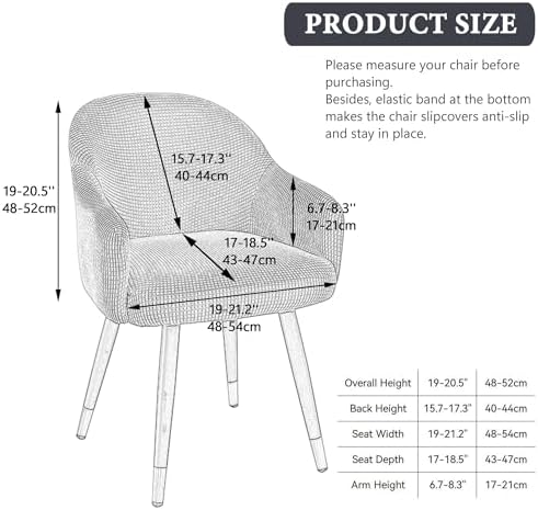 Stretchy Curved Back Dining Chair Covers with Arms 2PCS White