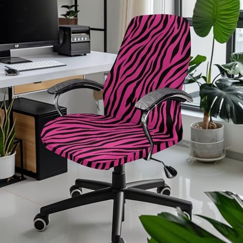 Zebra Print Elastic Office Chair Covers for Pets