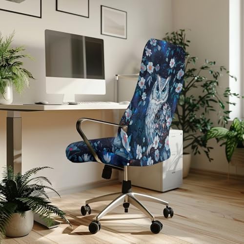 Owl Pattern Office Chair Cover for Christmas Decor