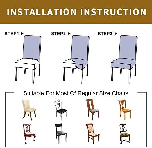 DecorLovee Turquoise Coastal Dining Chair Covers Set of 4
