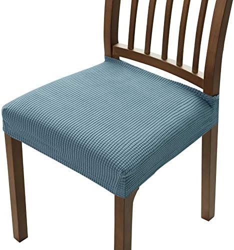 DyFun Jacquard Chair Seat Covers 2 Pcs Smoky Blue