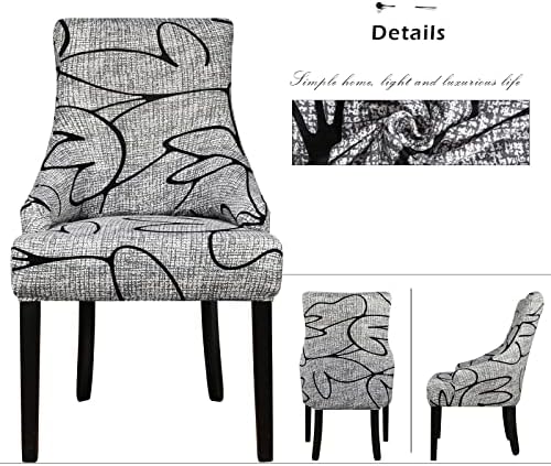 Lellen Wingback Chair Covers with Pattern - 2PCS Reusable Slipcovers