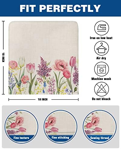 Spring Floral Chair Covers - 4 Pcs Dining Room Chair Back Covers