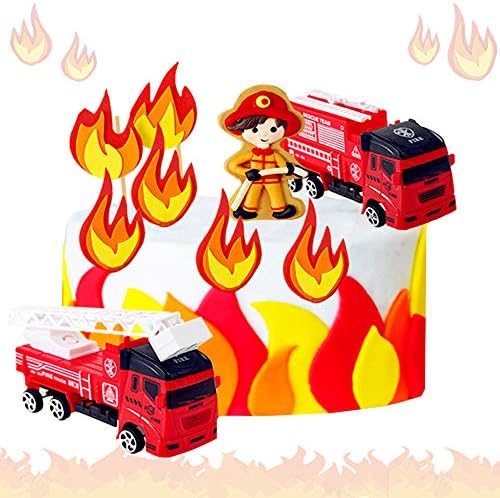 JeVenis Fireman Birthday Cake Decoration Set