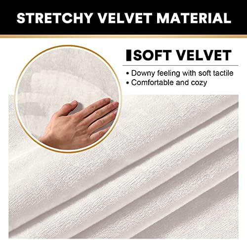 PrinceDeco Velvet Spandex Bench Covers for Dining Room