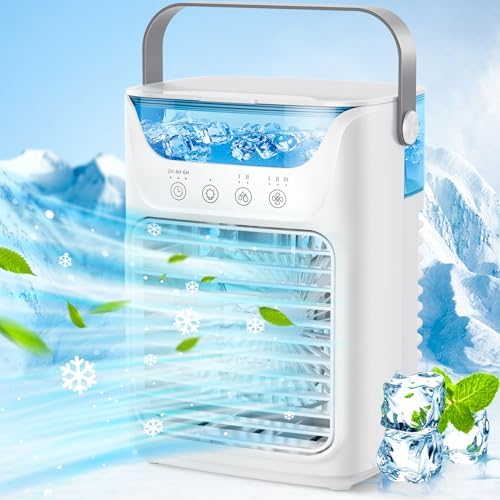 4-in-1 Portable Air Conditioner with RGB Light and 700ml Tank