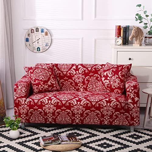 MIDODO Printed Stretch Sofa Cover for 2 Seater Loveseat Set