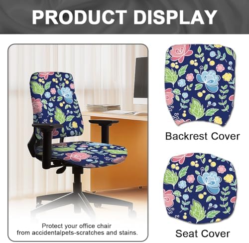 2pcs Flower Leaves Chair Covers for Office Chairs