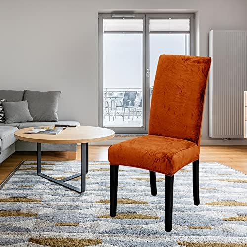 LIPOR 4 Piece Velvet Chair Covers Set for Dining Room