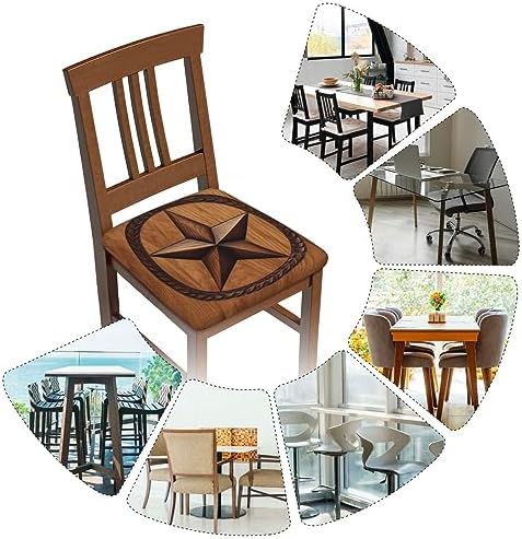 Set of 6 Removable Chair Seat Covers for Dining Room and Kitchen