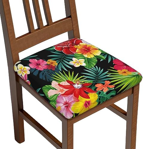 Hawaiian Floral Stretch Dining Chair Covers Set of 4