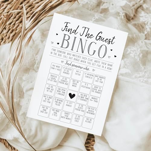 Find The Guest Bingo Game for Events - 50 Cards Included