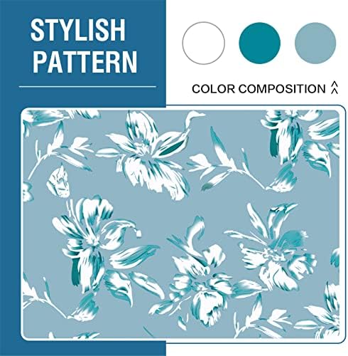 Floral Printed Fleece Wingback Chair Slipcover - Sky Blue