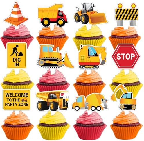 Construction Cake Topper Picks 25PCS