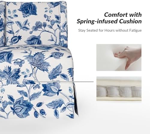HULALA Home Accent Chair with Washable Floral Slipcover