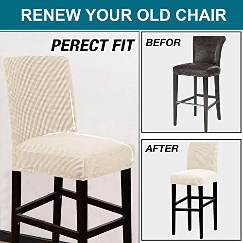 Turquoize Bar Stool Slipcover Set of 4 Natural