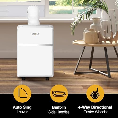 Whirlpool 8000 BTU Portable Air Conditioner with Dehumidifier White