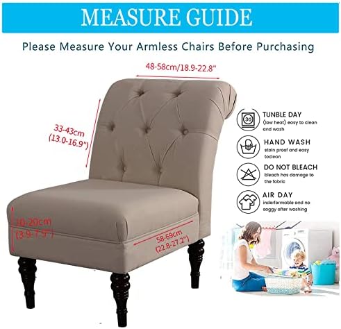 SHILINTONG Armless Chair Cover Spandex Jacquard