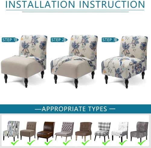 Liykimt Armless Chair Slipcover with Elastic Hem