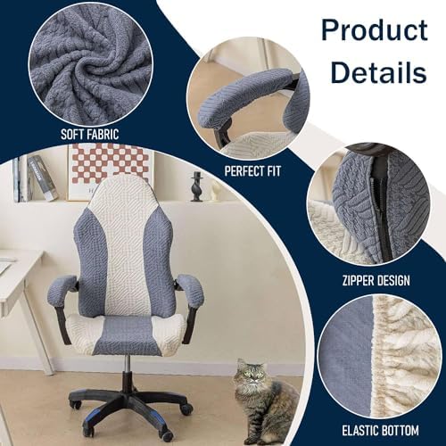 HACLEN Gaming Chair Cover Cat Scratch Proof Jacquard with Zipper