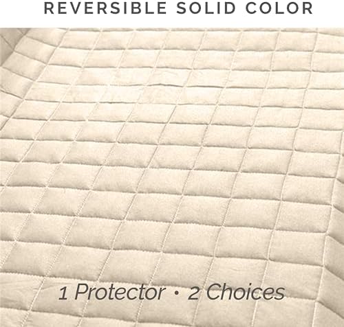 Elegant Comfort Quilted Sofa Slipcover Reversible Microfiber Protector