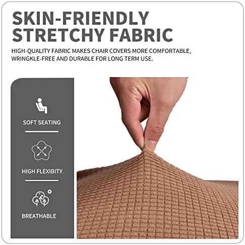 Deisy Dee Stretch XL Dining Chair Covers Brown 2 Pack
