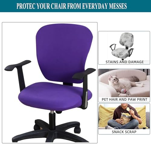 SHILINTONG Office Chair Cover 2 Piece Universal Jacquard Slipcover