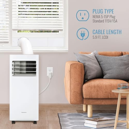 Keystone 8500 BTU Portable Air Conditioner with Dehumidifier and Remote Control