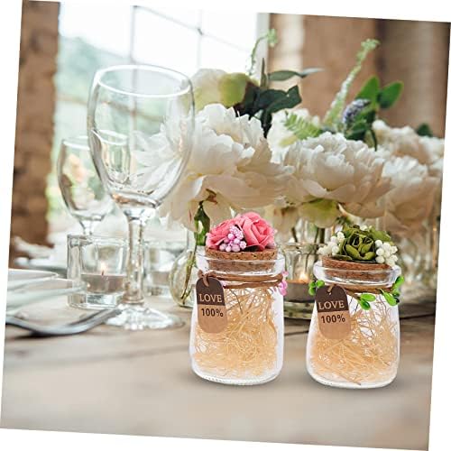 DECHOUS 4pcs Glass Candy Bottles for Wedding Favors