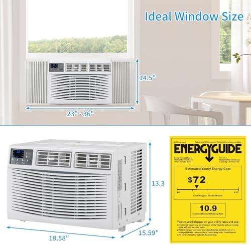 Bonnlo 8000 BTU Window Air Conditioner with Remote Control