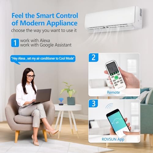 Bonnlo 11500BTU Wifi Mini Split AC Unit with Heat Pump