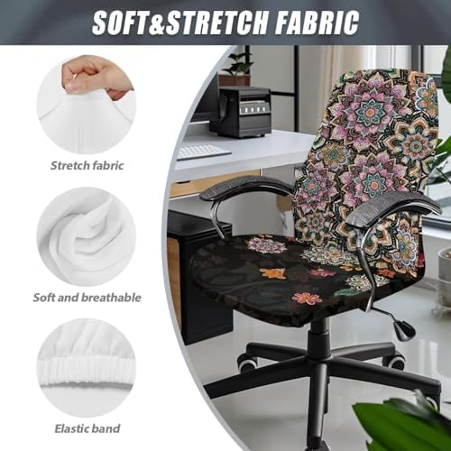 Talayituse Boho Mandala Chair Cover for Office Desk Chair
