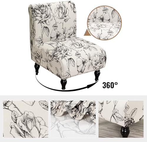 FUANGUI Armless Chair Slipcover Stretch Spandex Furniture Protector