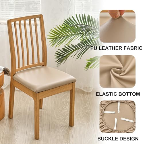 HAOYONG Waterproof Chair Seat Covers Set of 6 for Dining Room