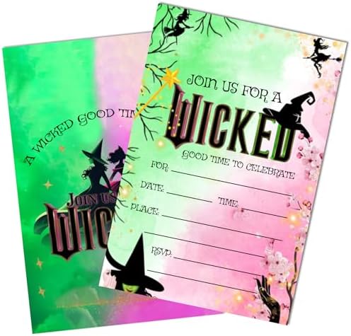 Wicked Good Time Birthday Party Invitations 20-Pack with Envelopes